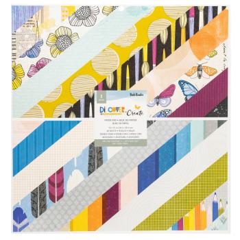 American Crafts - Designpapier "Discover + Create" Paper Pack 12x12 Inch - 48 Bogen