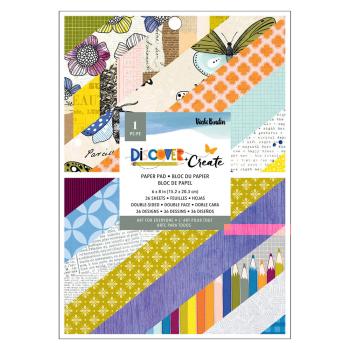 American Crafts - Designpapier "Discover + Create" Paper Pack 6x8 Inch - 36 Bogen