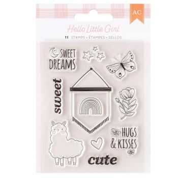American Crafts - Stempelset "Hello Little Girl" Clear Stamps