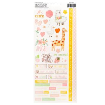 American Crafts - Aufkleber "Hello Little Girl Gold Foil" Sticker