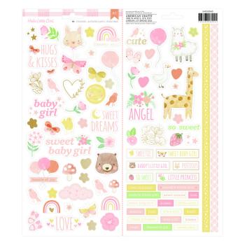 American Crafts - Aufkleber "Hello Little Girl Gold Foil" Sticker