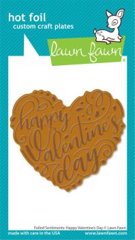 Lawn Fawn - Heißfolienplatte "Foiled Sentiments: Happy Valentine's Day" Hot Foil Plate