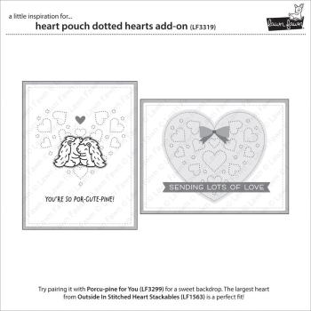 Lawn Fawn - Stanzschablone "Heart Pouch Dotted Hearts" Add-on Die