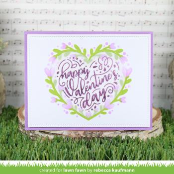 Lawn Fawn - Schablone "Heart Wreath Lawn Clippings" Stencil