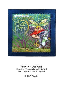 Pink Ink Designs - Schablone "Flowing Fronds" Stencil