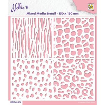 Nellie Snellen - Schablone "Animal Prints" Mixed Media Stencil 