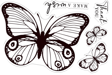 Crafters Companion - Stempelset & Stanzschablone "Peacock Butterfly" Stamp & Dies