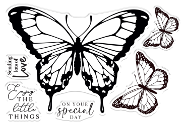 Crafters Companion - Stempelset & Stanzschablone "Red Admiral Butterfly" Stamp & Dies