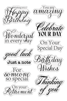 Crafters Companion - Stempelset "All Occasion Sentiments" Clear Stamps