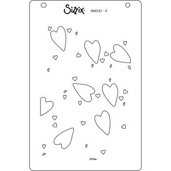 Sizzix - Schablone "Mark Making Hearts" Layered Stencil Design by Kath Breen