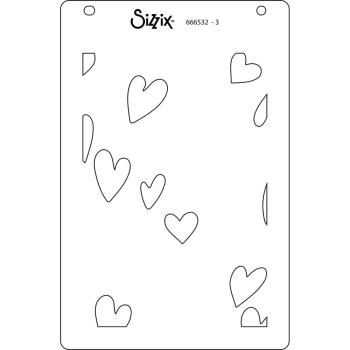 Sizzix - Schablone "Mark Making Hearts" Layered Stencil Design by Kath Breen