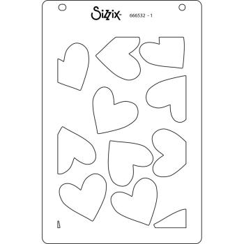 Sizzix - Schablone "Mark Making Hearts" Layered Stencil Design by Kath Breen