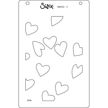 Sizzix - Schablone "Mark Making Hearts" Layered Stencil Design by Kath Breen