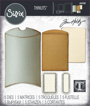 Sizzix - Stanzschablone "Vault Pillow Box + Bag" Thinlits Craft Dies by Tim Holtz