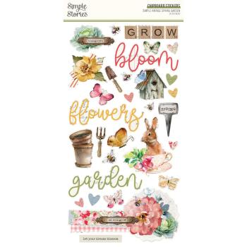 Simple Stories - Aufkleber "Simple Vintage Spring Garden" Chipboard Sticker 