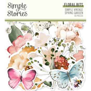 Simple Stories - Stanzteile "Simple Vintage Spring Garden" Floral Bits & Pieces 