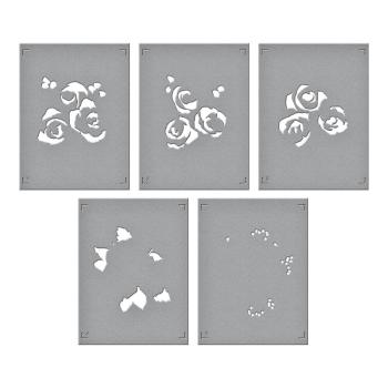 Spellbinders - Stempelset & Stanzschablone & Schablone "Garden Party" Clear Stamps & Dies & Stencil Bundle