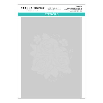 Spellbinders - Stempelset & Stanzschablone & Schablone "Garden Party" Clear Stamps & Dies & Stencil Bundle