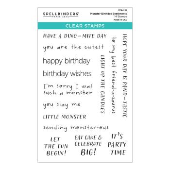 Spellbinders - Stempelset "Monster Birthday Sentiments" Clear Stamps