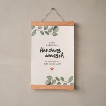 Spruchposter "Herzensmensch" | Geschenkidee | Personalisiert  | individuelles Bild | Wanddeko
