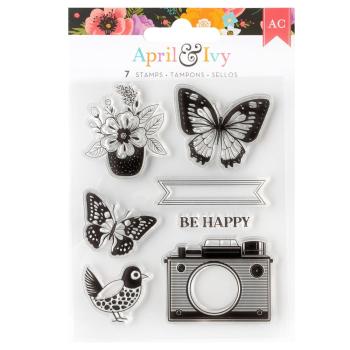 American Crafts - Stempelset "April and Ivy" Clear Stamps