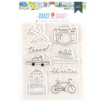American Crafts - Stempelset "Coast-to-Coast" Clear Stamps
