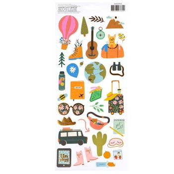 American Crafts - Aufkleber "Coast-to-Coast" Foil Sticker