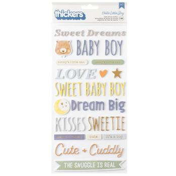 American Crafts - Aufkleber "Hello Little Boy" Thickers Phrase Gold Foil Sticker