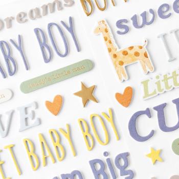 American Crafts - Aufkleber "Hello Little Boy" Thickers Phrase Gold Foil Sticker