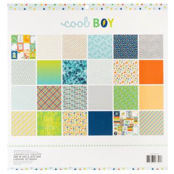 American Crafts - Designpapier "Cool Boy" Paper Pack 12x12 Inch - 24 Bogen