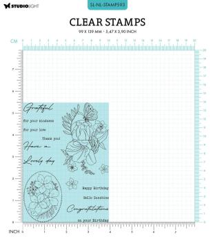 Studio Light - Stempelset "Sentiments & Florals" Clear Stamps