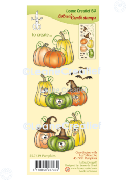 Leane Creatief - Stempelset "Pumpkins" Combi Clear Stamps