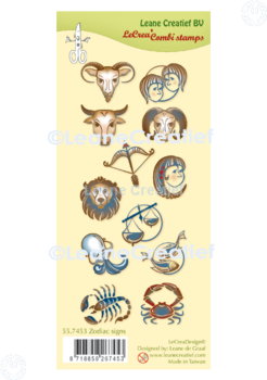 Leane Creatief - Stempelset "Zodiac Signs" Combi Clear Stamps
