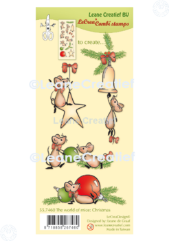 Leane Creatief - Stempelset "The World of Mice: Christmas" Combi Clear Stamps