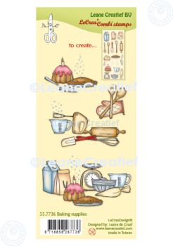 Leane Creatief - Stempelset "Baking Supplies" Combi Clear Stamps