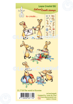 Leane Creatief - Stempelset "The World of Bunnies" Combi Clear Stamps