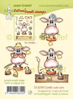 Leane Creatief - Stempelset "Cute Cow" Combi Clear Stamps