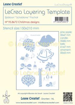 Leane Creatief - Schablone "Christmas Designs" Stencil - Layering Template