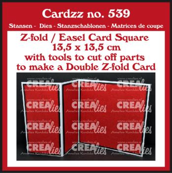 Crealies - Stanzschablone "No.539 (Double) Z-fold / Easel Card Square" Cardzz Dies