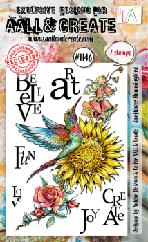 AALL and Create - Stempel A6 "Sunflower Hummingbird" Clear Stamps