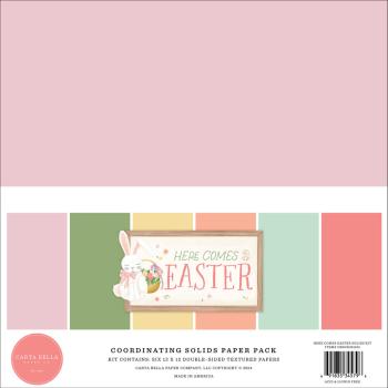 Carta Bella - Cardstock "Here Comes Easter" Coordinating Solids Paper Pack 12x12 Inch - 6 Bogen