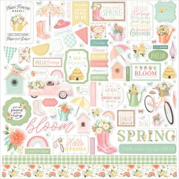 Carta Bella - Aufkleber "Here Comes Spring 12x12 Inch" Element Stickers 