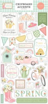 Carta Bella - Chipboard Sticker 6x13 Inch "Here Comes Spring "