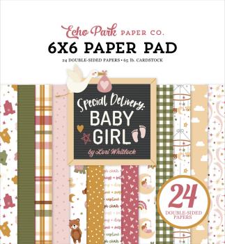 Echo Park - Designpapier "Special Delivery Baby Girl" Paper Pack 6x6 Inch - 24 Bogen