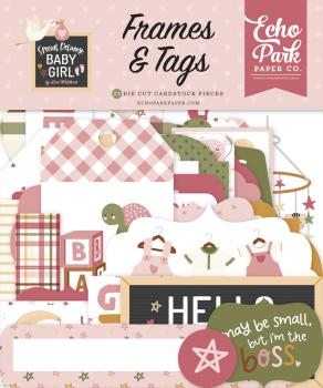 Echo Park - Stanzteile & Anhänger "Special Delivery Baby Girl" Frames & Tags 