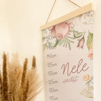 Messleiste "Blumen" | Messlatte | Geschenkidee | Personalisiertes Geschenk | Kinderzimmerdeko