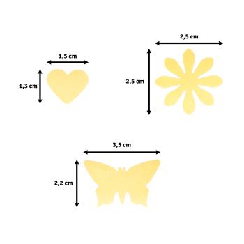 Vaessen Creative - 3 Motivstanzer "Herz Blume Schmetterling"