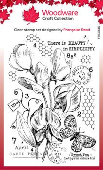 Woodware - Stempel "Sweet Pea Postcard" Clear Stamps Design by Francoise Read