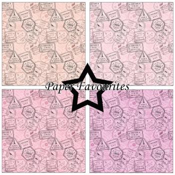 Paper Favourites - Designpapier "Postage Stamp 1" Paper Pack 6x6 Inch - 24 Bogen