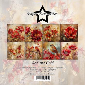 Paper Favourites - Designpapier "Red and Gold" Paper Pack 6x6 Inch - 24 Bogen